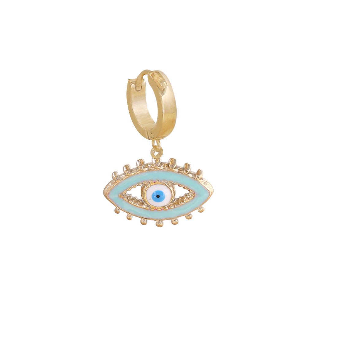 Pendientes de acero inoxidable de ojo de diablo de goteo de aceite de joyería al por mayor